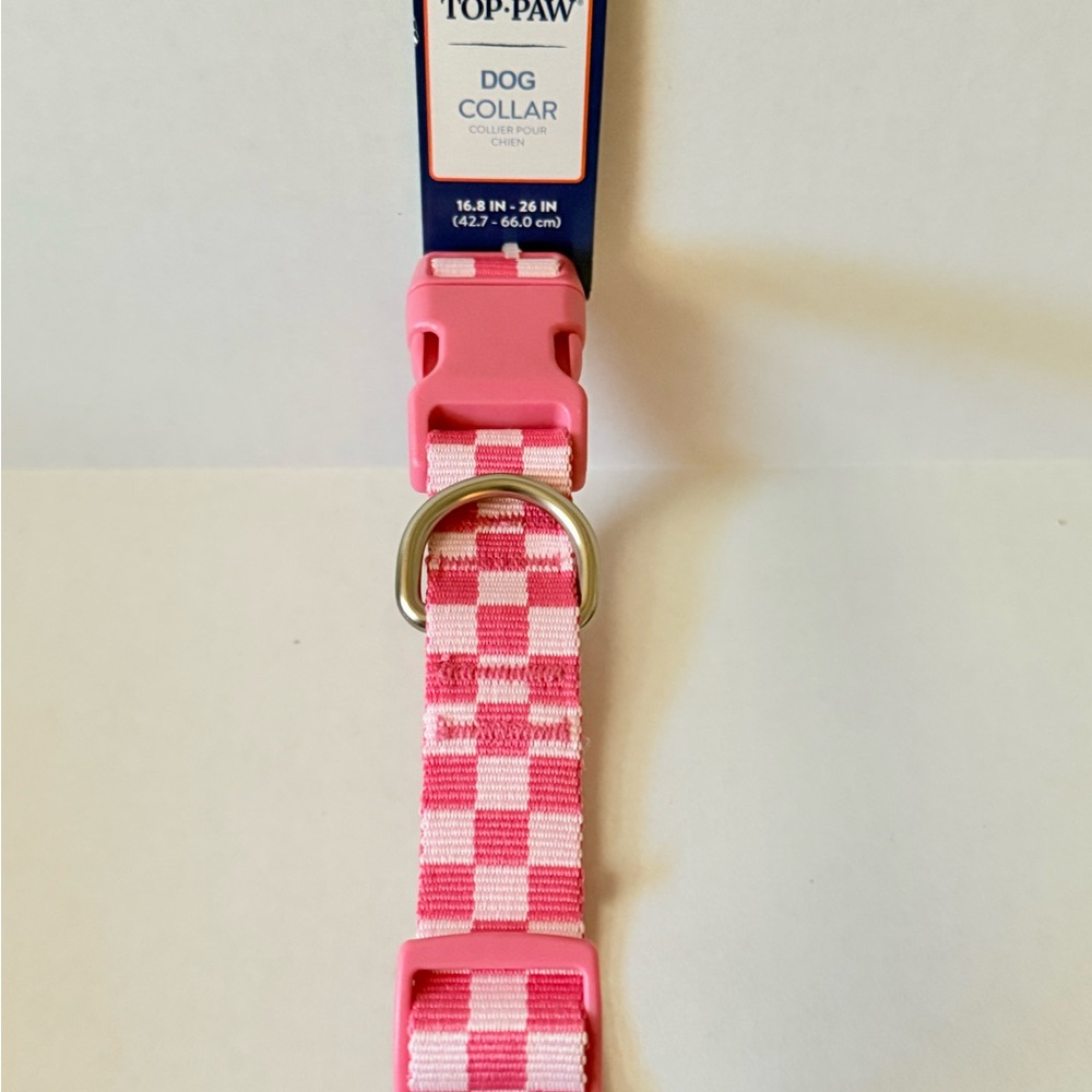 Top Paw Pink and White Dog Collar